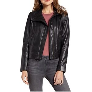 Chelsea28 Black 100% Leather Moto Jacket